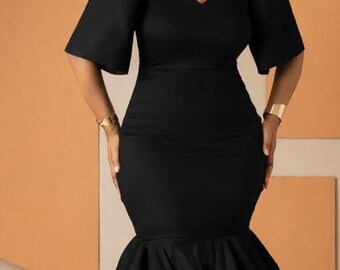 African print inspired dress,crepe dress, maxi dress, women's clothing, wedding guest dress, church dress,Ankara dress, summer,women fashion