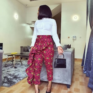 MONA African print jumpsuit, ankara jumpsuit,African print fabric,black Friday sales,African print women trouser,Ankara trouser for women.