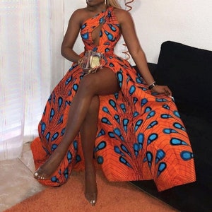 African print infinity dress, ankara dress,maxi dress with slit,Ankara infinity dress,Modern African outfit, African clothing, Summer trends