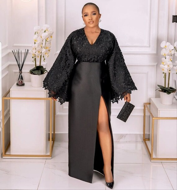 Black lace christmas dress hot sale