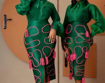 Mikado silk, organza set
