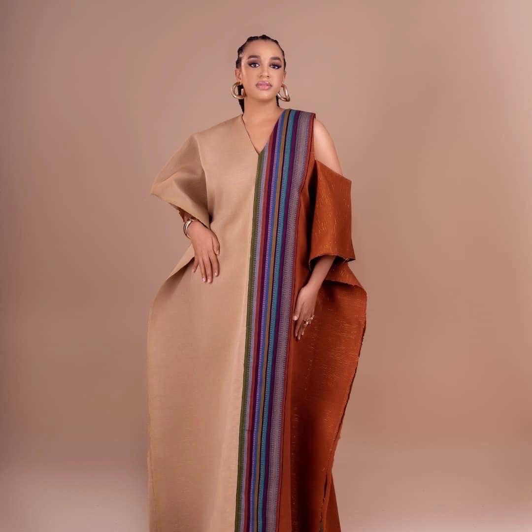 aso oke dress designs Aso Oke African Dress, Cold Shoulder Ankara Gown