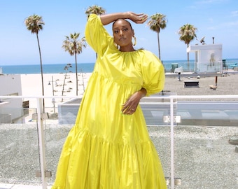 African print dress, ankara dress, yellow dress, Maxi dress,trendy summer dress, beach wear, gift for her, Ankara fashion, women fashion.