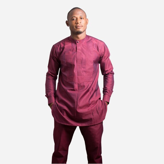 maroon african print dress