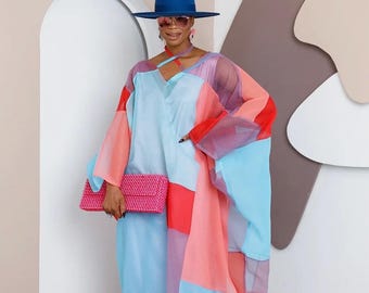 Organza Maxi Bubu Dress, summer dress, colorful maxi dress, women clothing
