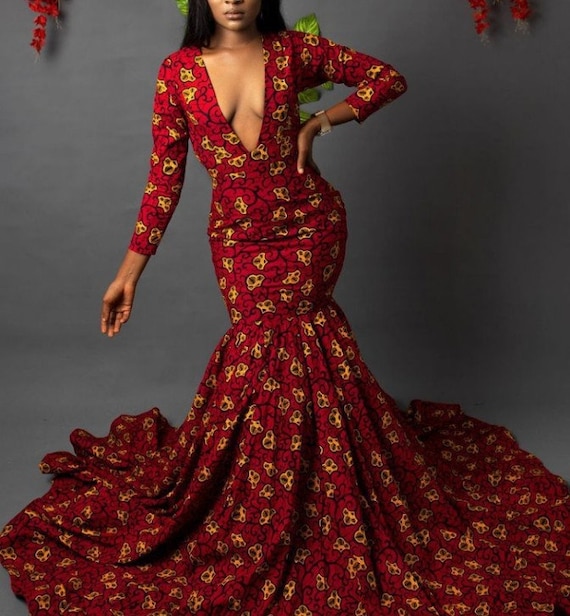 African print LADE dress, prom dress,ankara dress, African print dress, long ankara dress, elegant african dress, African fashion,trendy.