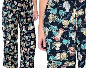Pantalones casuales vintage estampados hawaianos de Reyn Spooner