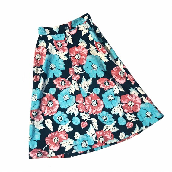 Vintage Floral High Rise Skirt - image 1