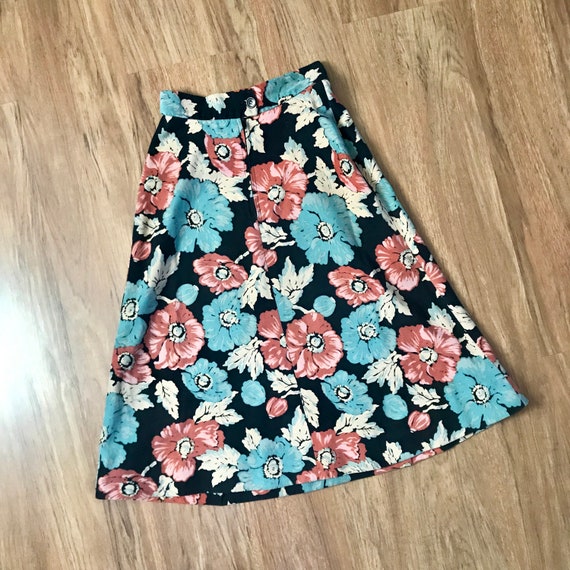 Vintage Floral High Rise Skirt - image 4