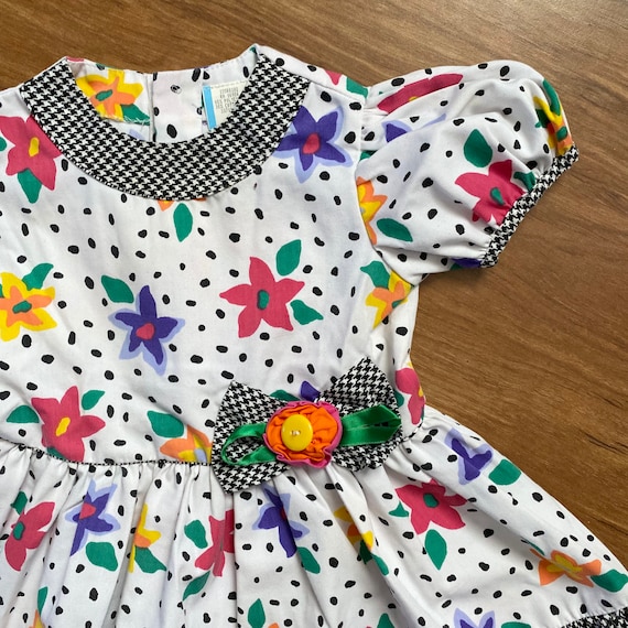 Vintage 80’s Girls 18M Floral Polka Dot Colorful … - image 8