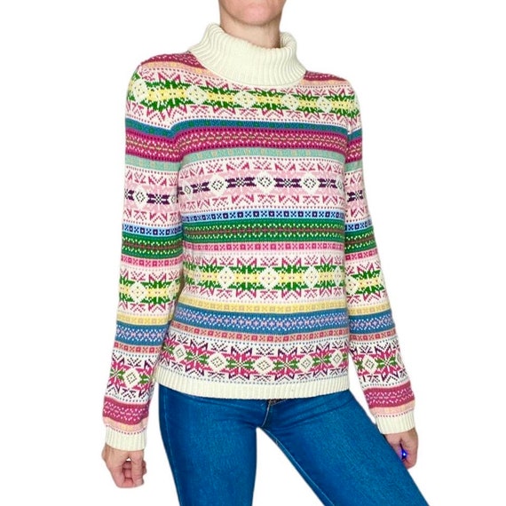 Vintage outlets Liz Claiborne Metallic Fair Isle Sweater