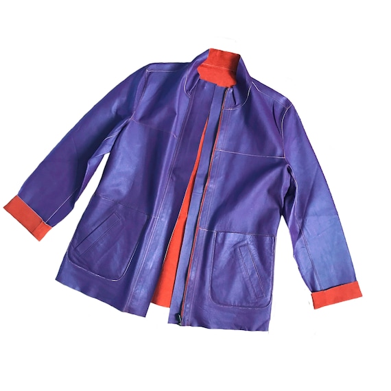 Vintage Purple & Orange Suede Jacket