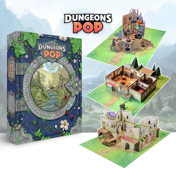 Dungeons Pop™ Pop-Up Battle Maps for D&D, Pathfinder, 3D Terrain, DM Gift
