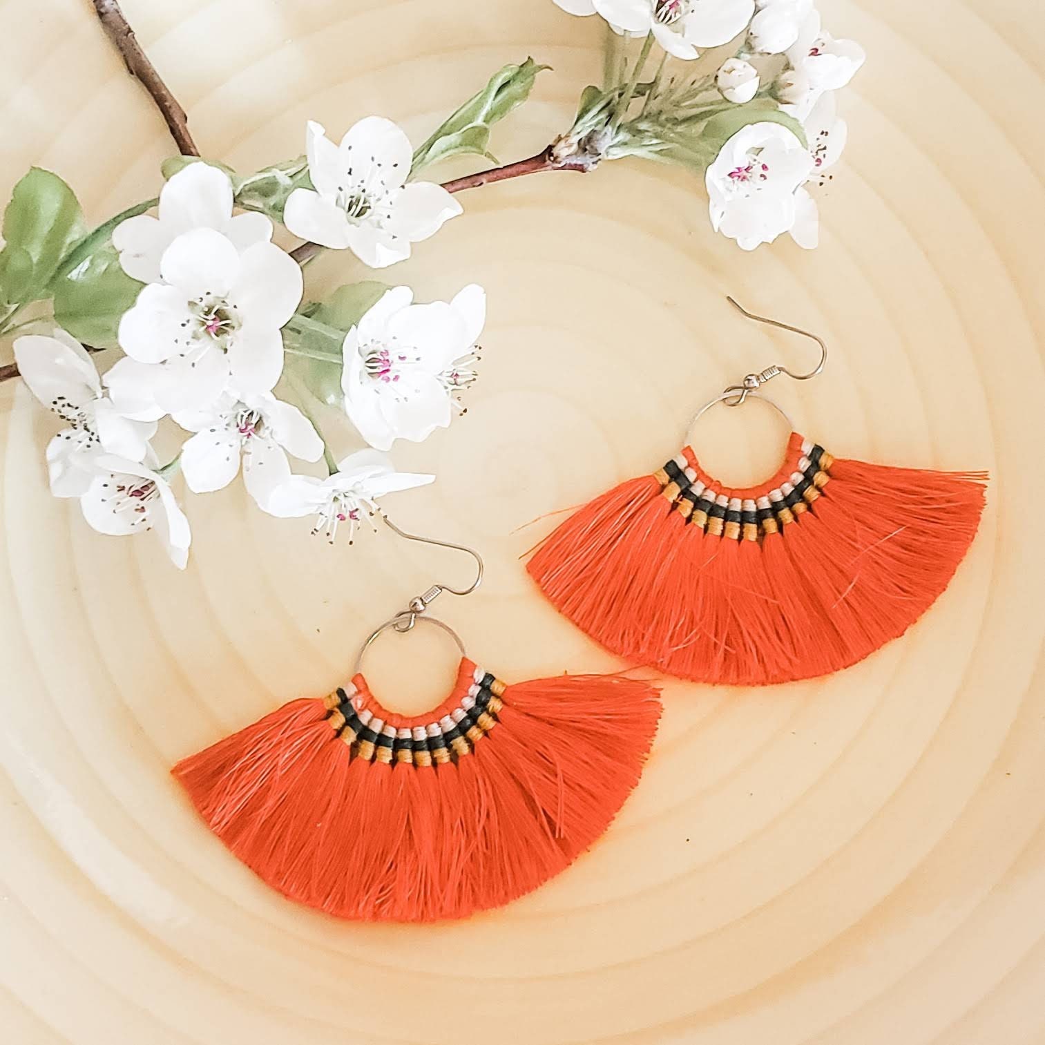 Fan earrings