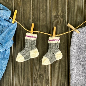 Infant/toddler knit wool work socks image 3