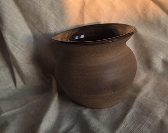 Moon Calligraphy Vase — Hand Painted Wheel Thrown Stoneware