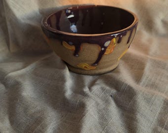 Marigold Ceramic Bowl — Hand Painted Wheel Thrown Stoneware