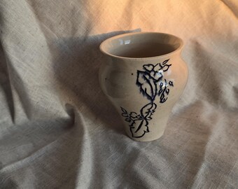 Botanical Leaves Bud Vase — Handmade Wheel Thrown Stoneware