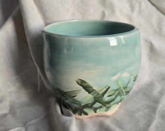 Grass Green Ceramic Bowl — Handmade Wheel Thrown Stoneware