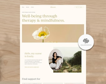 Boho Minimal Squarespace Website Template: Therapist & Coach