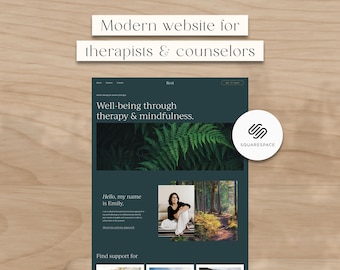 Minimalist Squarespace Website Template: Therapist, Counselor, Coach