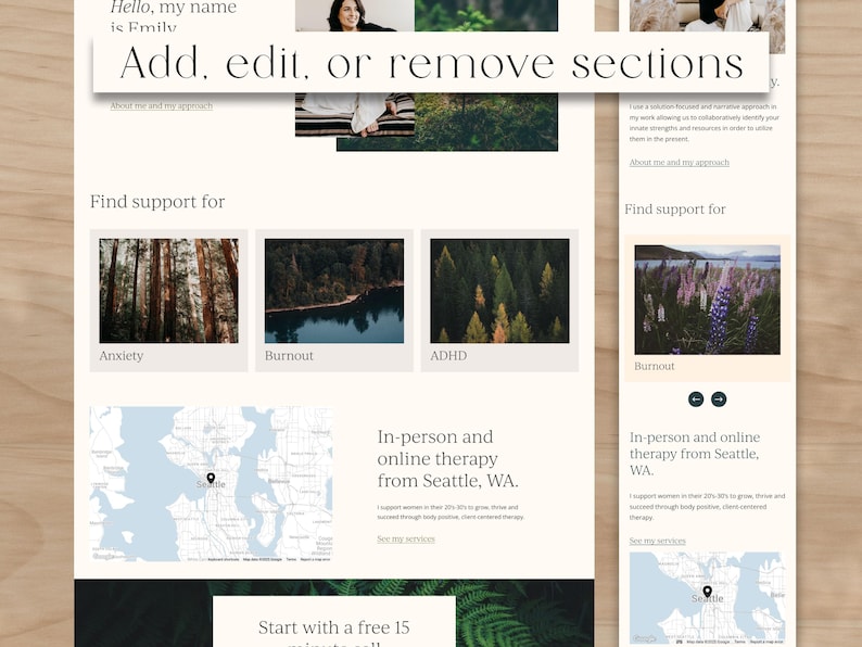 Therapist Website Template: Modern Counseling Squarespace Design image 6