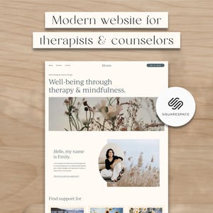 Boho Minimal Squarespace Website Template: Therapist & Coach