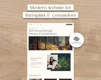 Therapist Website Template: Modern Counseling Squarespace Design