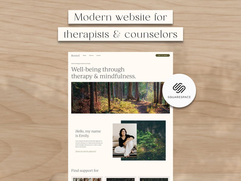 Therapist Website Template: Modern Counseling Squarespace Design image 1
