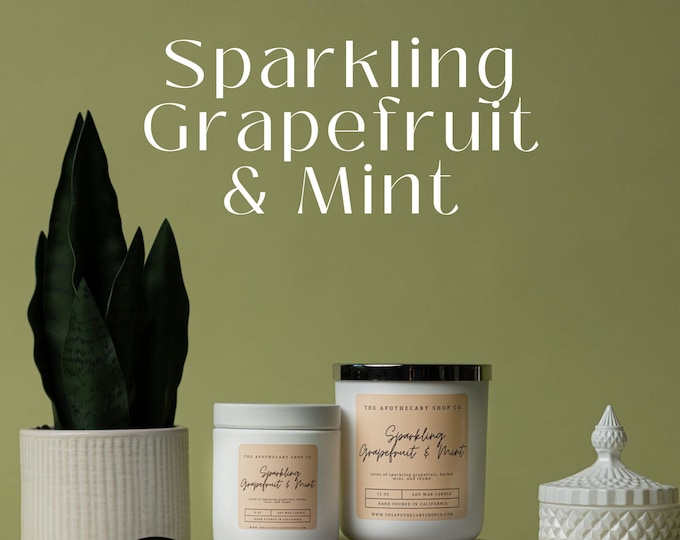 Sparkling Grapefruit & Mint Soy Wax Candles