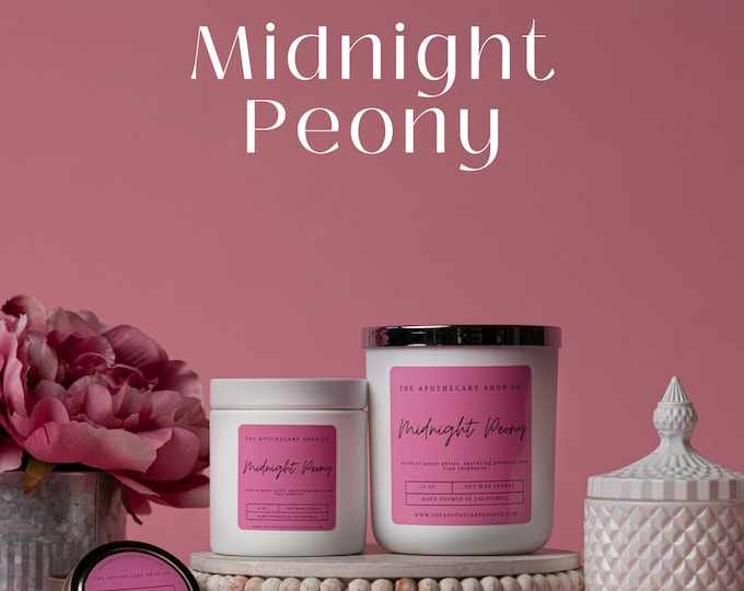 Midnight Peony Soy Wax Candles