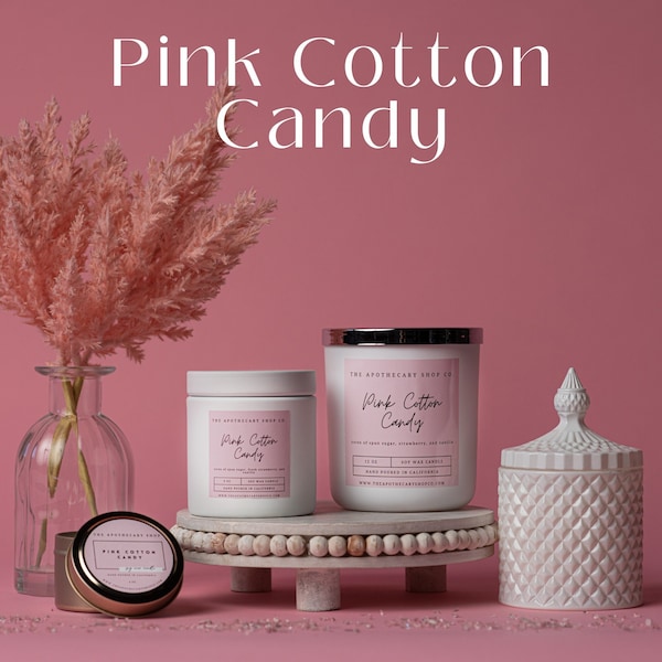 Pink Cotton Candy Soy Wax Candles