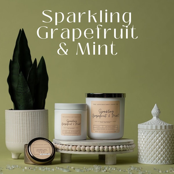 Sparkling Grapefruit & Mint Soy Wax Candles