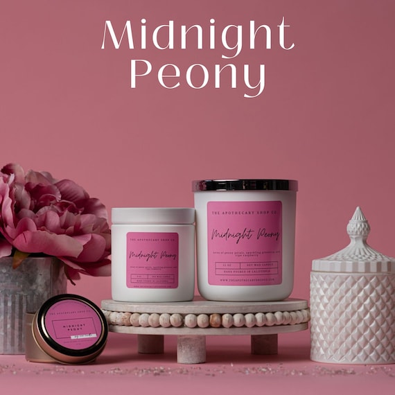 Midnight Peony Soy Wax Candles
