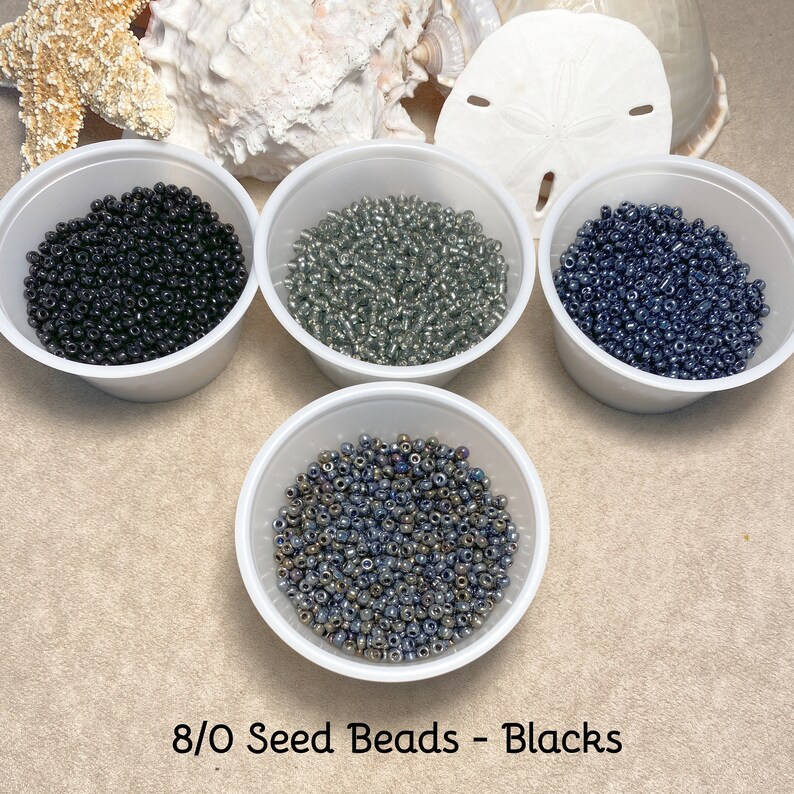 99 Cent Sale 8/0 Seed Beads 50 Gram Pack Blacks 1482 | Etsy