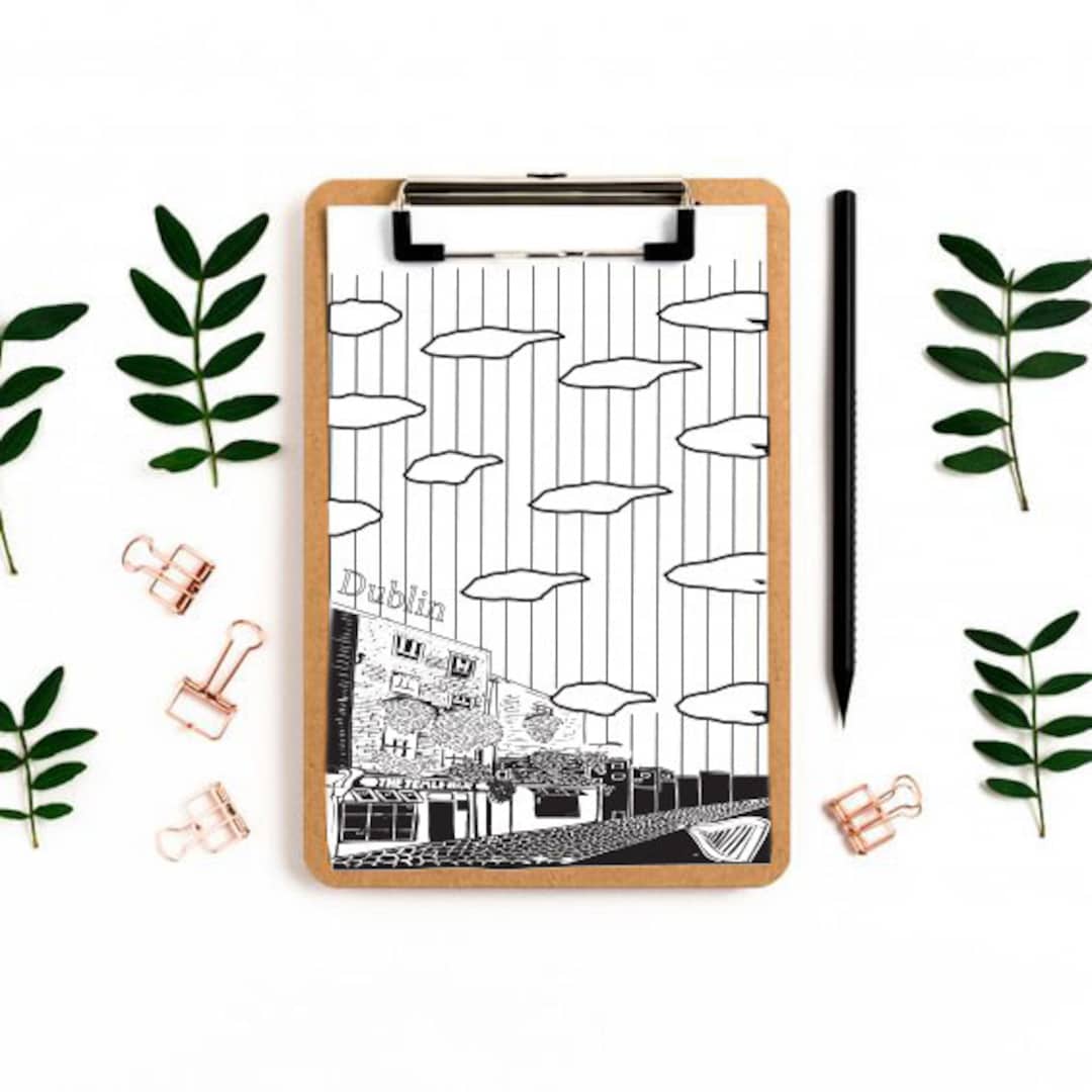 Dublin Coloring Page Pdf Ireland Coloring Pages Pdf Birthday Etsy