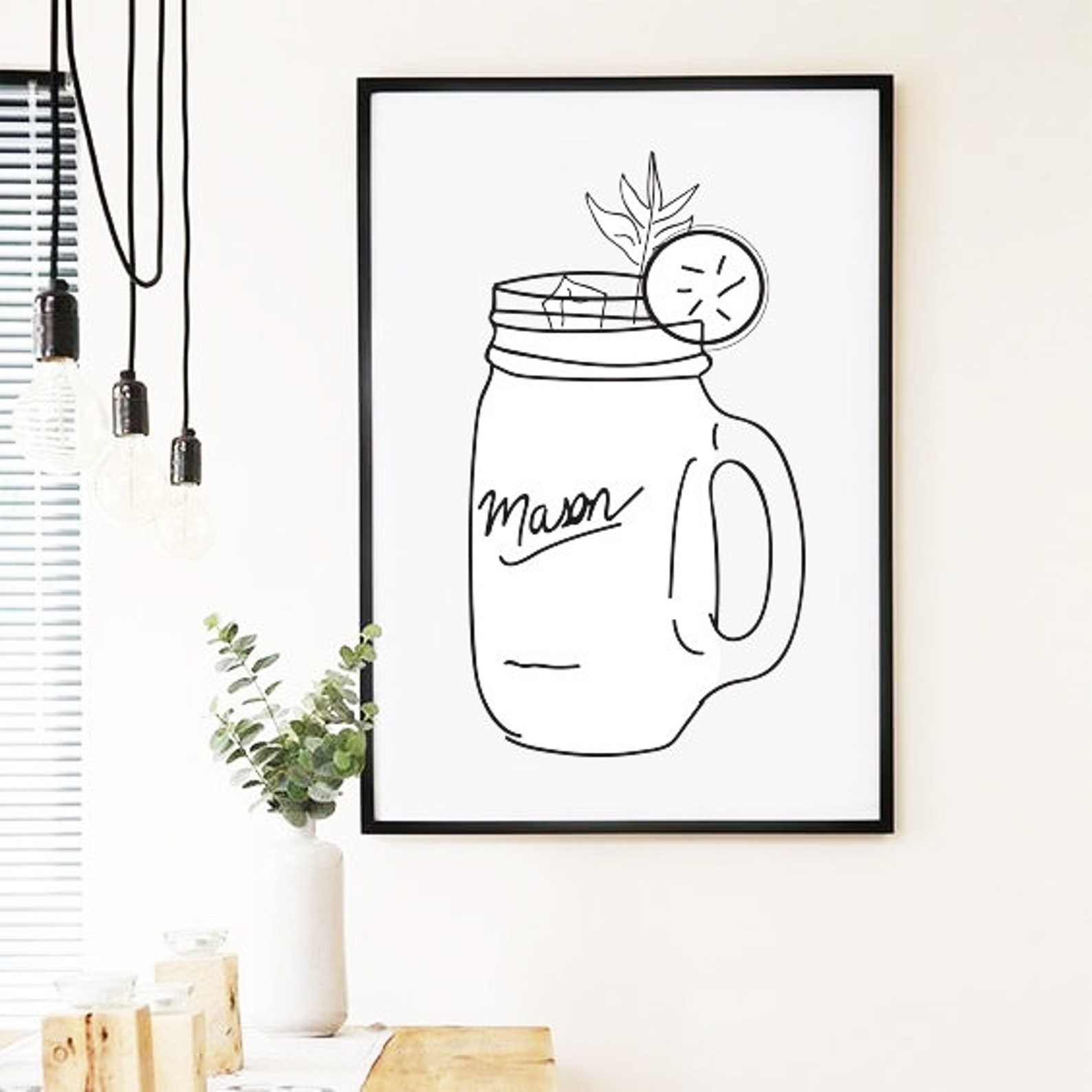 Mason Jar Pdf, Mason Jar Wall Art Pdf, Wall Art, Art Printable, Country