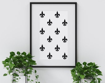 fleur de lis pdf, fleur de lis pattern pdf, fleur de lis wall art pdf, wall art pdf, decor, French, French decor, wall art, minimalist