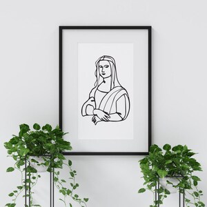Mona Lisa pdf, Mona Lisa wall art  pdf, Mona lisa decor pdf, davinci pdf, Mona lisa, fine art, davinci, minimalist, wall art