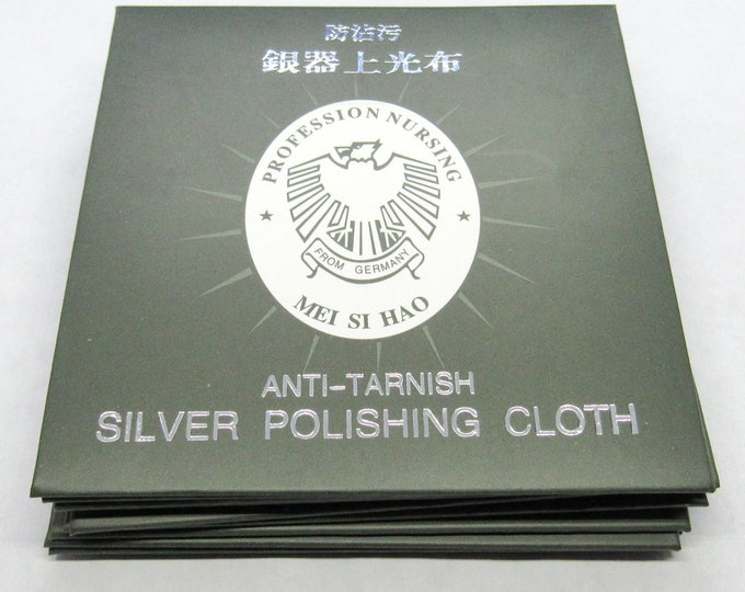 5 Silver Polishing Anti-Tarnish Cleaner Cleaning Cloths 3 x 3in. (A171b)