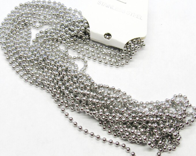 10 (316) Stainless Steel Ball Chain Necklaces 18 1/8" (Desk F-h)