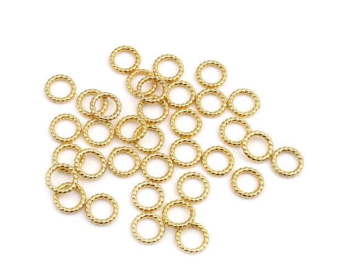 50 Real 18k Gold Plated 10mm Braided Soldered Closed Jump Rings (A300d)