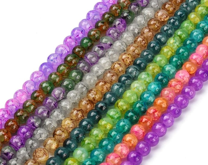 Choice of Color 1 Strand 4mm Round Spray Painted Glass Beads (A287c1-5)