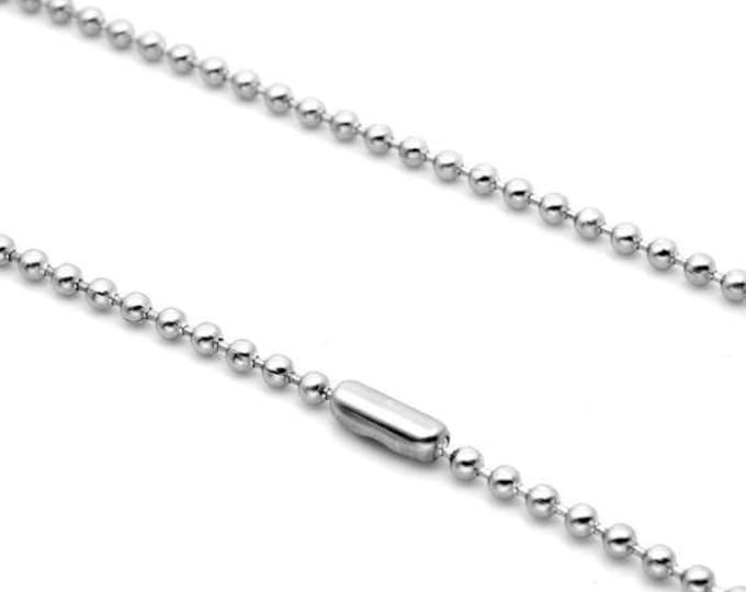 1 Platinum Tone (304) Stainless Steel Ball Chain Necklaces 23 5/8" (A502c)