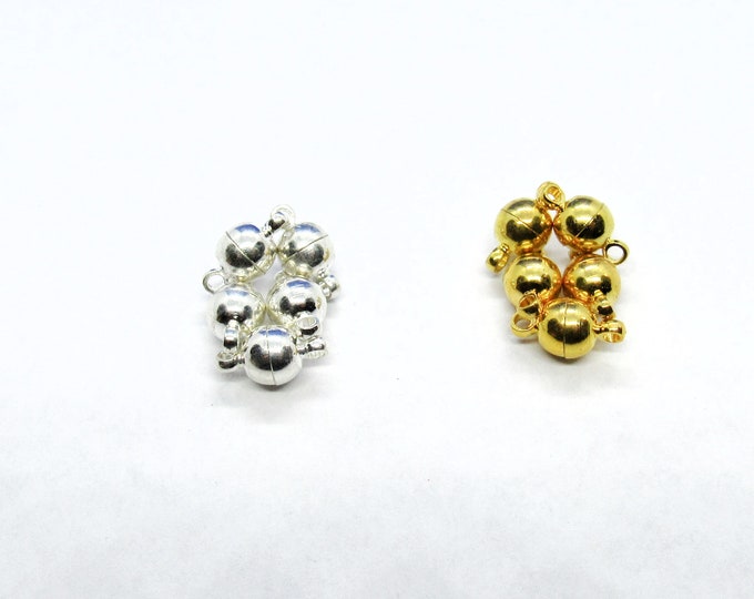 Choice of Color 5 Brass Round/Oval Magnetic Clasps 11.5x6mm (A129a-c)