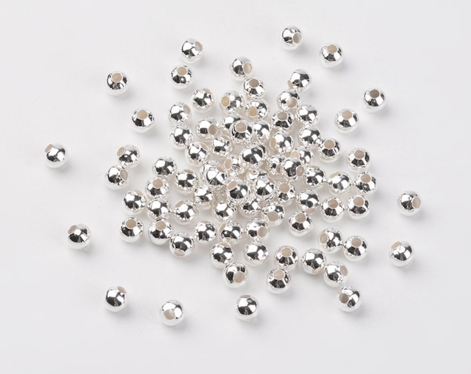 5mm Silver Tone Alloy Round Spacer Beads  (A368a/b)