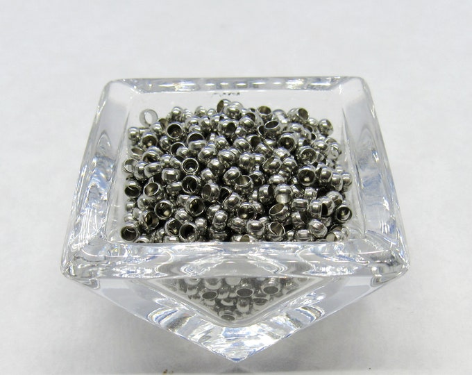 100 Stainless Steel (304) Crimp Beads 2.5x1.5mm  (A75u)