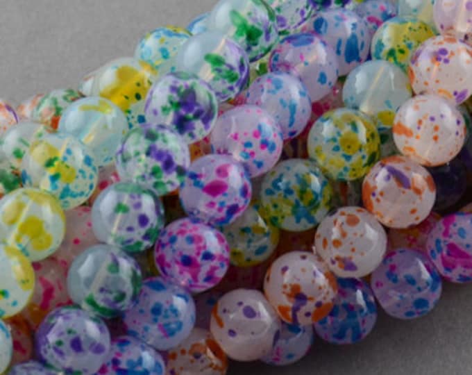 Choice of Color 1 Strand 6mm Spray Painted Round Glass Beads (A236r-v)