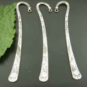 3 Antique Silver Tibetan Alloy Bookmark Findings 123mm (A18f)