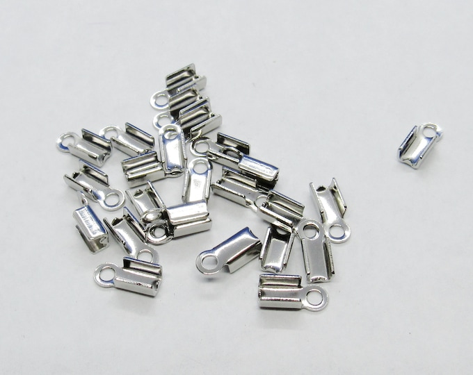 20 Stainless Steel (304) Cord Ends 8x4mm (Fits 3mm Cord) (A195h)